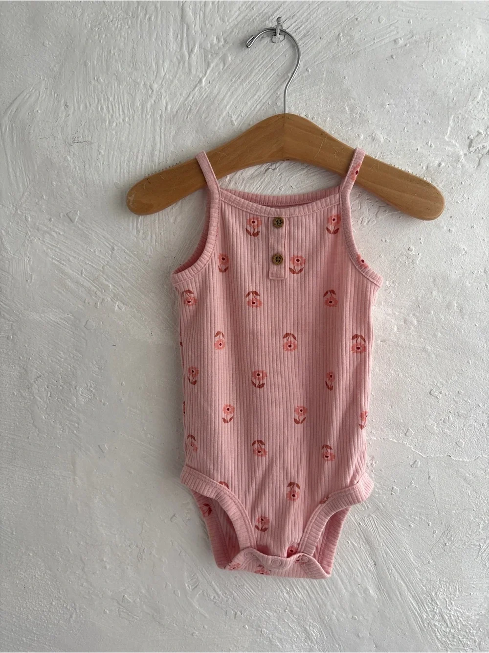 Carters floral pink ribbed 12 month set